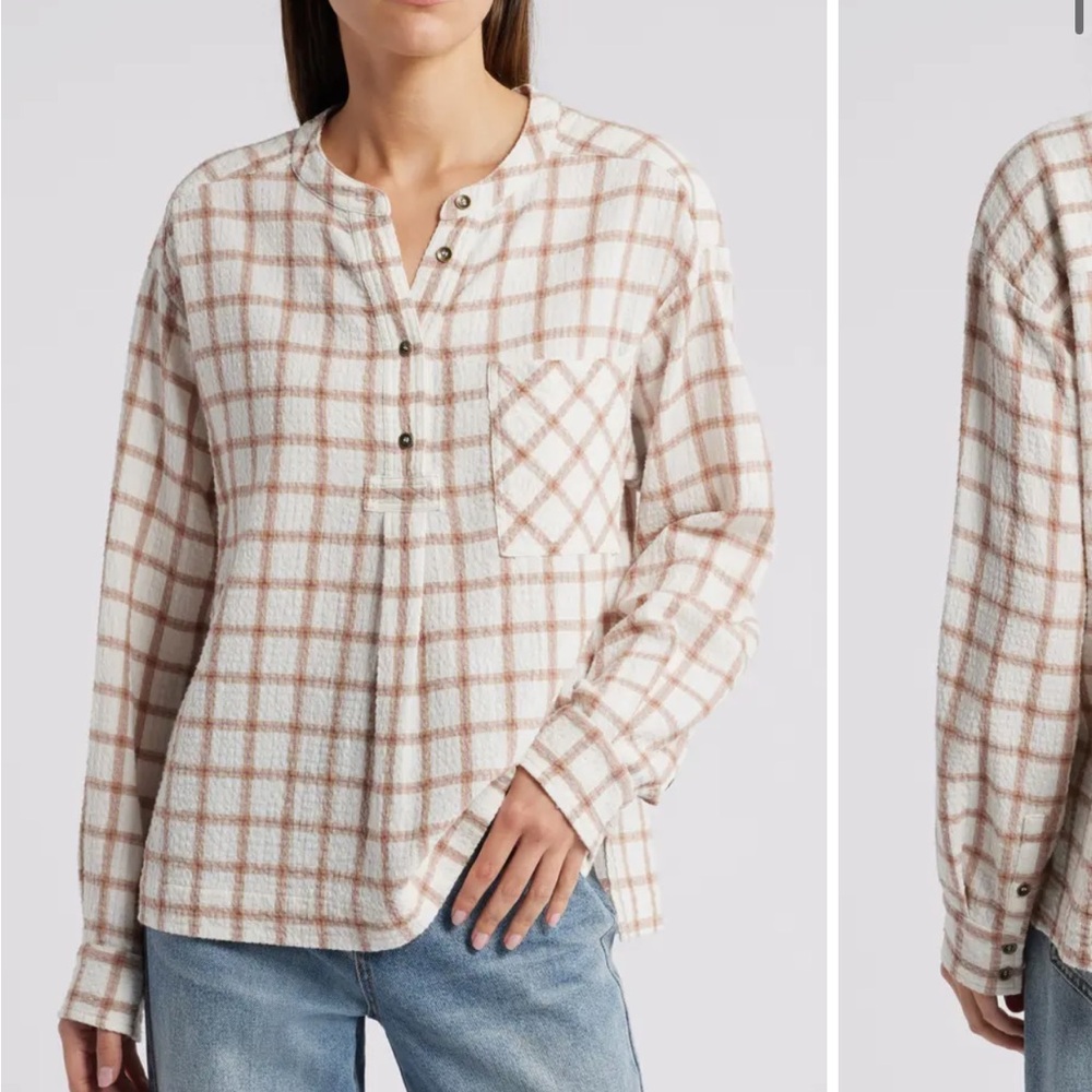 Xirena Makenzie windowpane check poper top